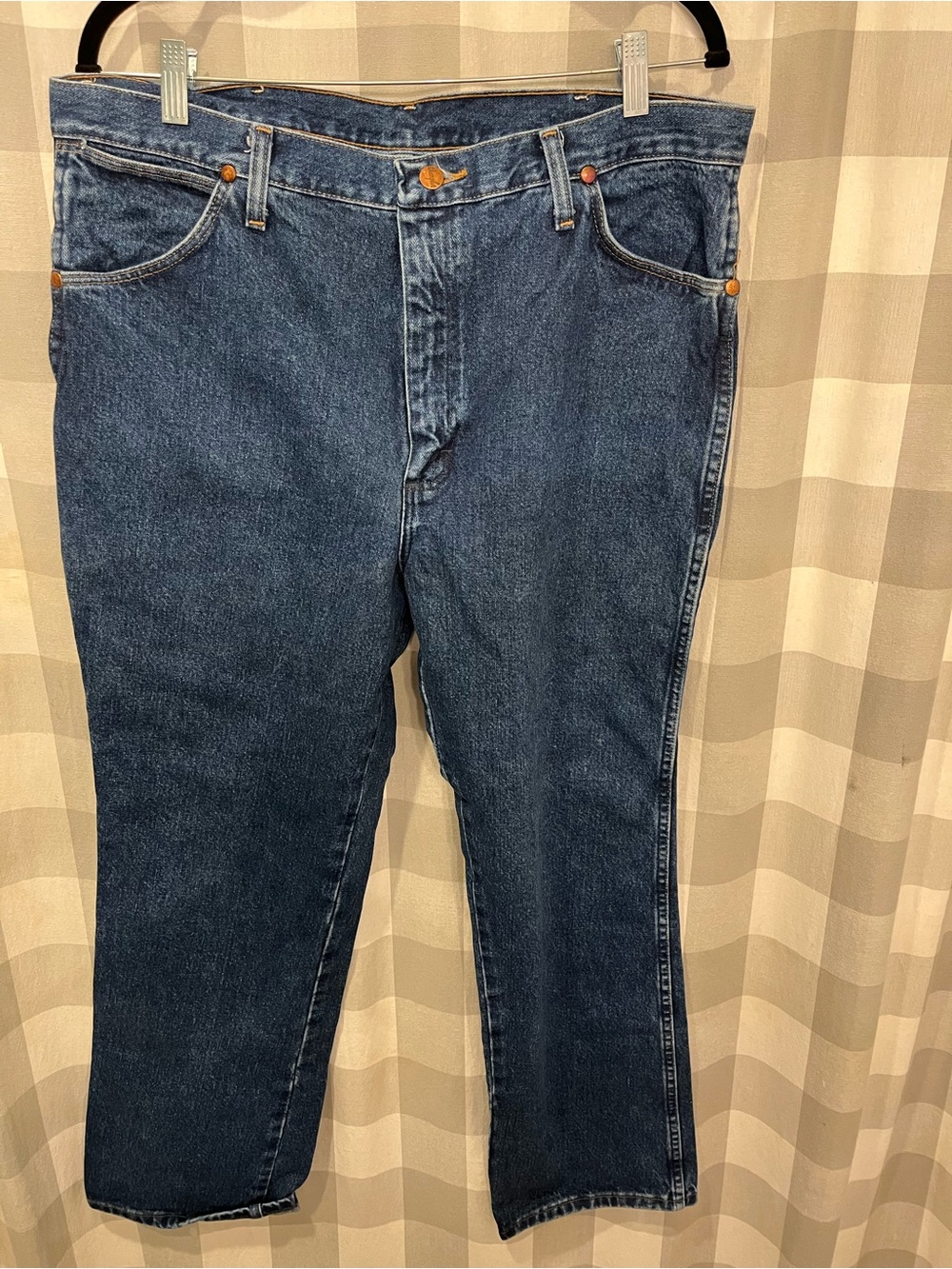 Wrangler Men’s Straight Leg Dark Blue Denim Jeans